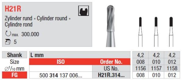 Metallbor H21R FG 010