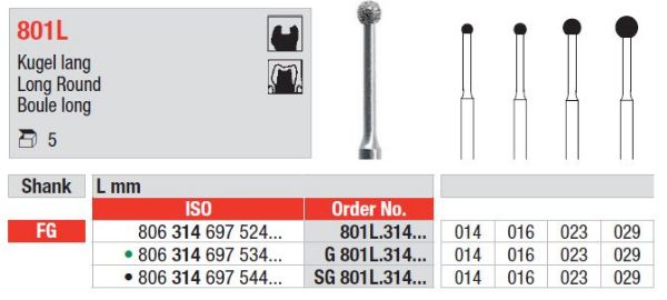 Diamant bor G801L FG 014