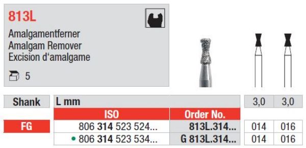 Diamant bor 813L FG 016