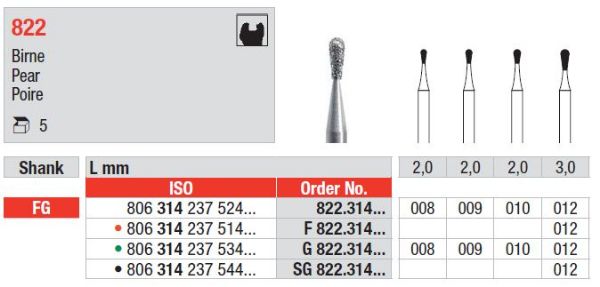 Diamant bor G822 FG 012