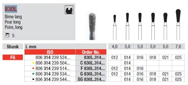 Diamant bor G830L FG 016
