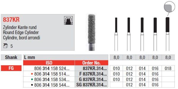 Diamant bor G837KR FG 012