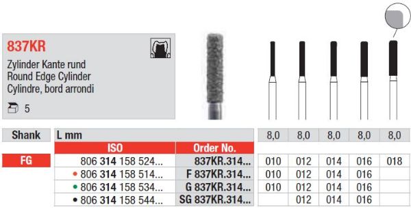 Diamant bor G837KR FG 016