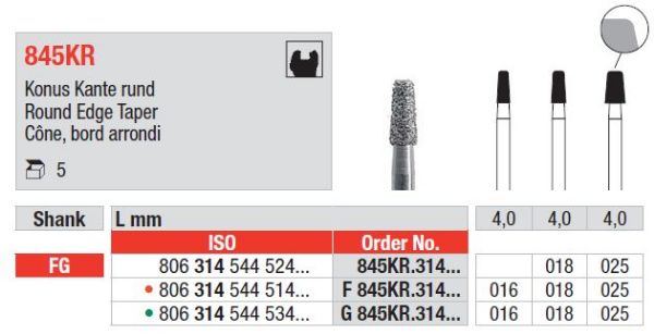 Diamant bor F845KR FG 025