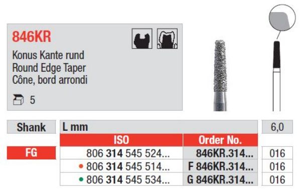 Diamant bor 846KR FG 016