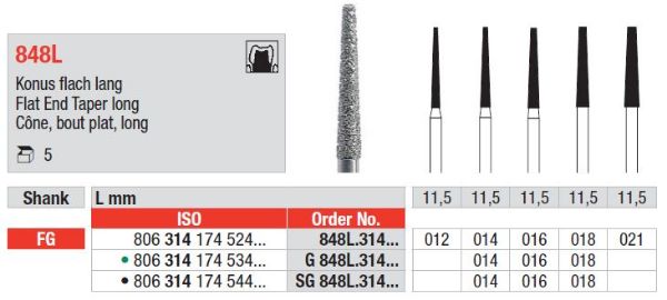 Diamant bor SG848L FG 014