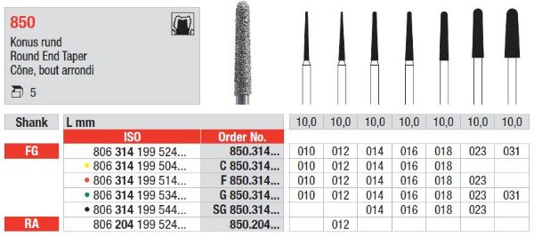 Diamant bor G850 FG 010