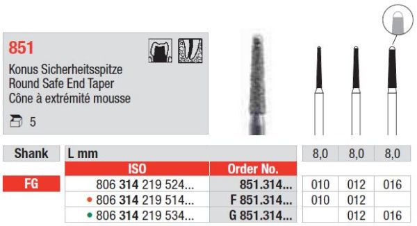 Diamant bor F851 FG 010