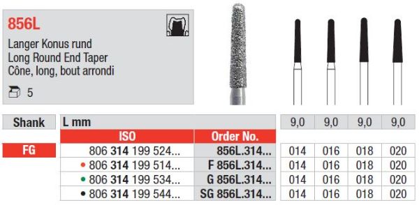 Diamant bor F856L FG 014