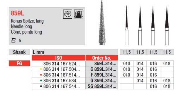 Diamant bor 859L FG 010