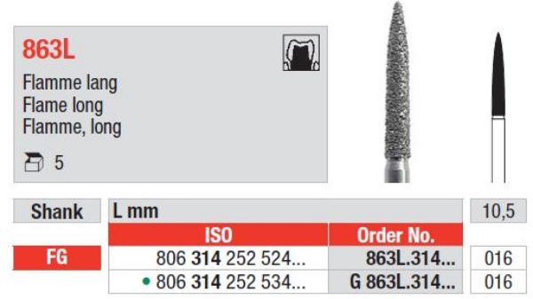 Diamant bor G863L FG 016