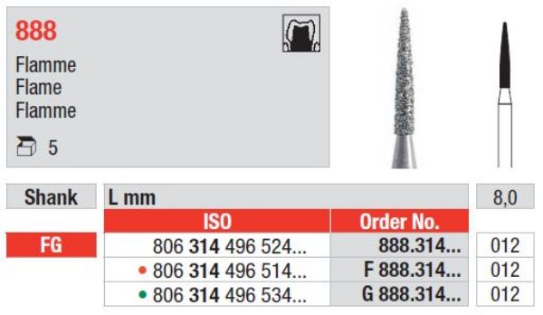 Diamant bor F888 FG 012