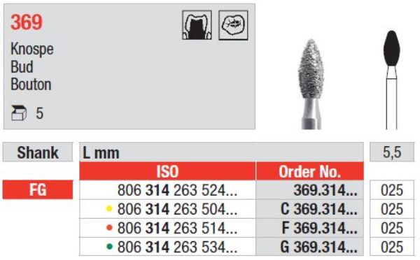 Diamant bor G369 FG 025