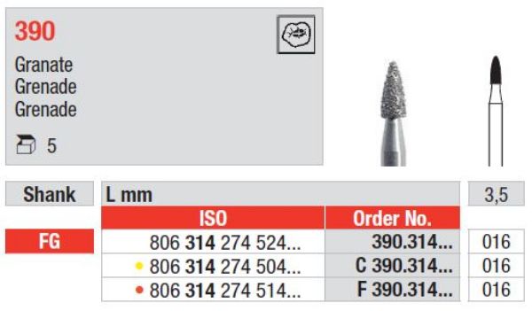 Diamant bor C390 FG 016