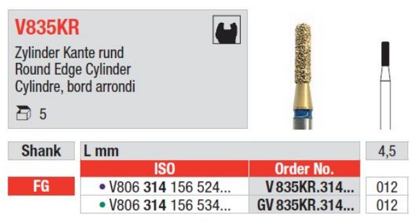 Diacut Diamant bor GV835KR FG 012