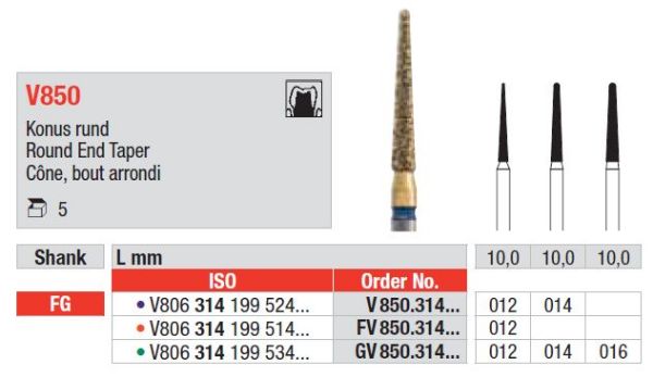 Diacut Diamant bor V850 FG 014