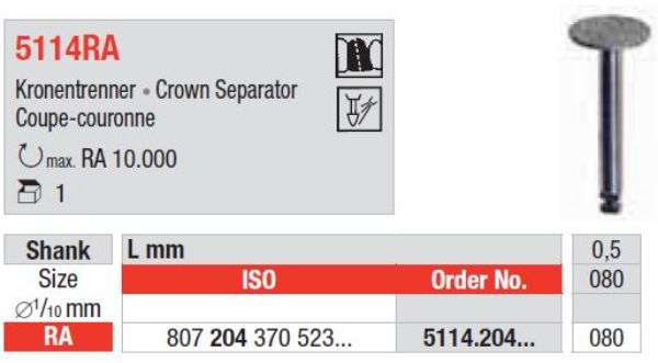 Diamant bor disc 5114 RA 080