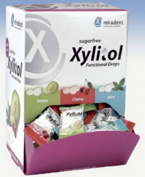 Miradent Xylitol drops i dispenser
