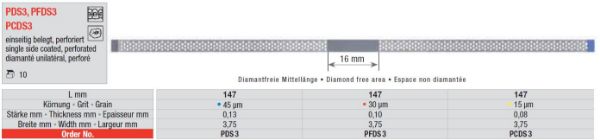 Edenta Diamond strips perforated PDS3