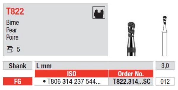 Turbodiamant bor T822 314 012SC