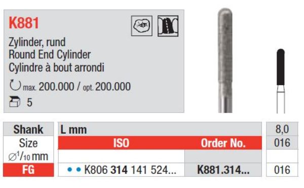 K-Diamanter FG K881 016 blå ring