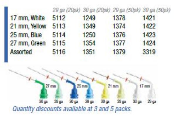 NaviTip Tips 30G 25 mm mørkeblå1250