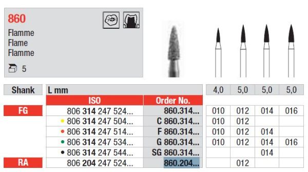 Komet diamant Flamme  860 FG 012 rød