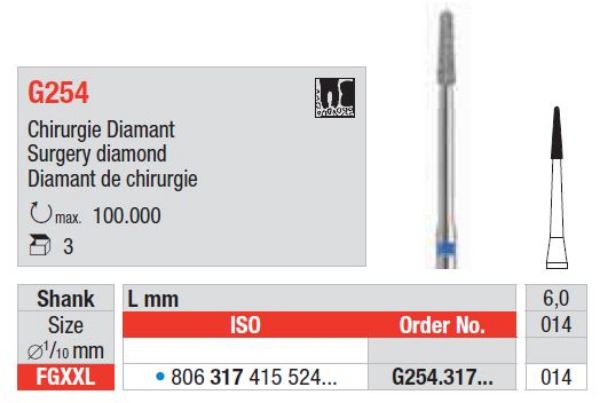 Kirugisk diamant G254 FGXXL 014