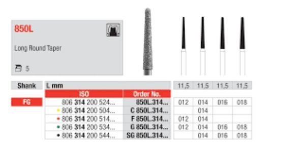 Diamant bor 850L FG 018