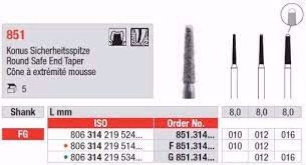 Diamant bor 851 FG 012 