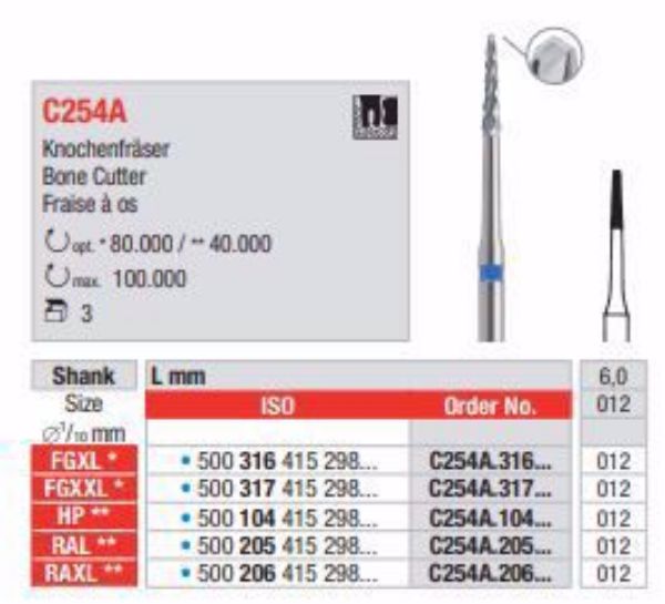 Kirurgisk bor C254A 205-012 