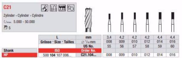 Metallbor C21 HP 016