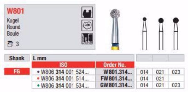 WhiteTIGER Diamant bor GW801 FG 023