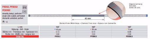 Diamantstrips PCXDS2 2,5mm bred ensidig