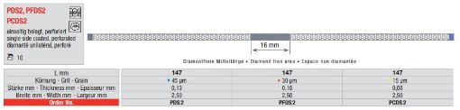 Edenta Diamond strips perforated PCDS2 gul, 10stk