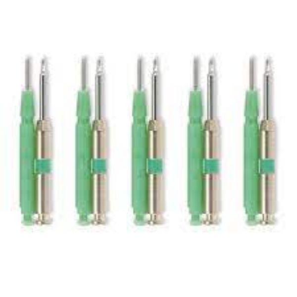 Stabilok titanium stifter, 100stk medium green og 5 drills
