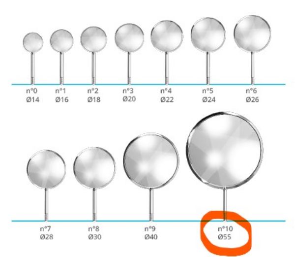 Munnspeil Plant Aluminium nr 10. 55mm, 1 stk, MP3155PH
