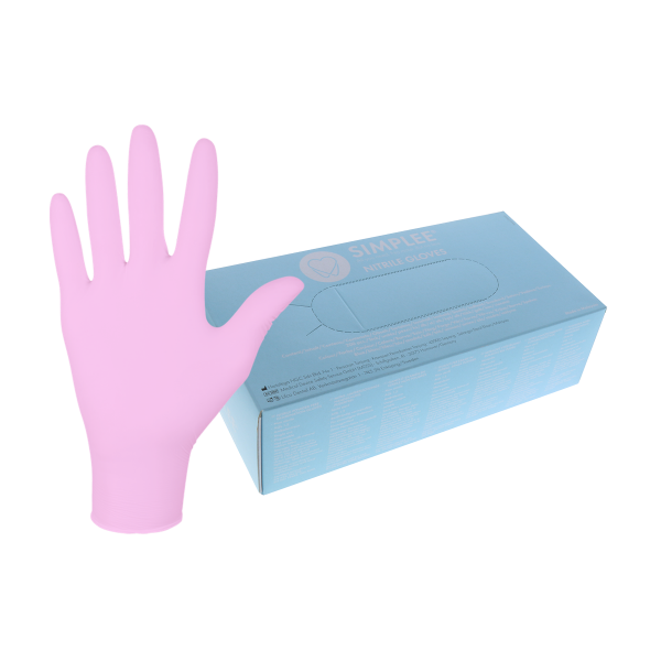 Simplee Nitril hansker small, 256501, rosa, 10 x 200 stk