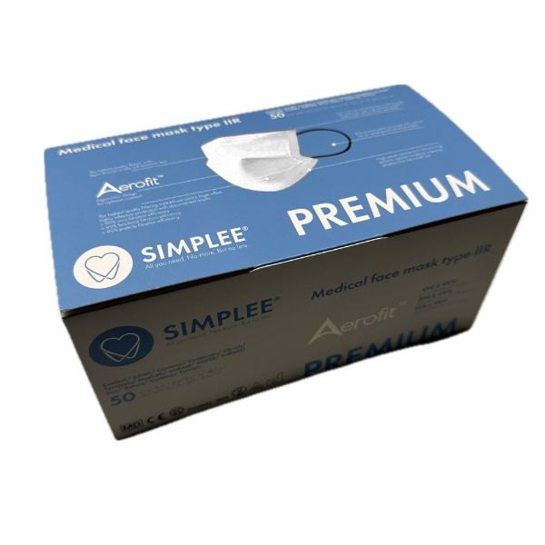 Simplee Premium Aerofit munnbind, White, 50 stk, 256006