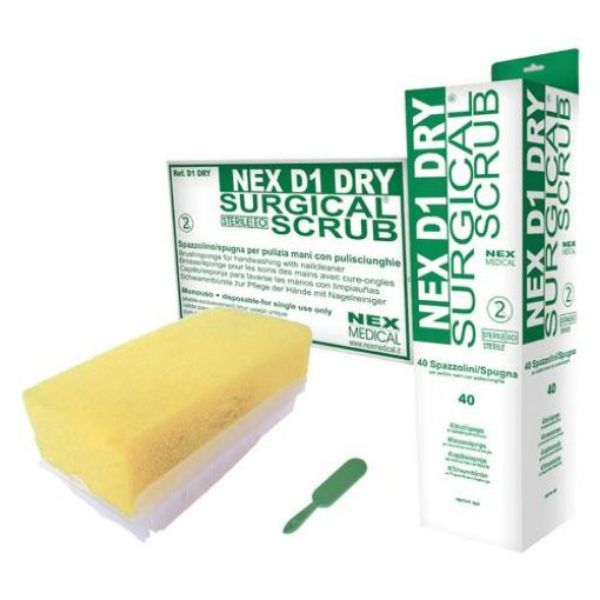 Surgical scrub Neglebørste, 40stk med svamp og neglerenser