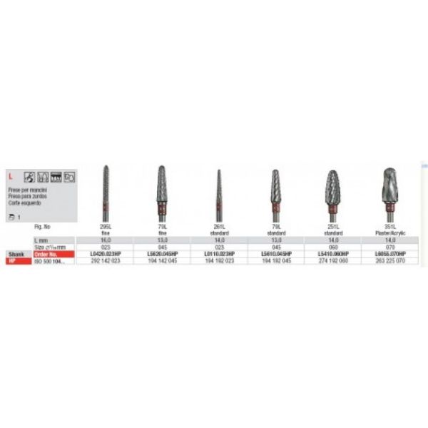 Hardmetallfreser L0420.023HP venstrehent, 1 stk