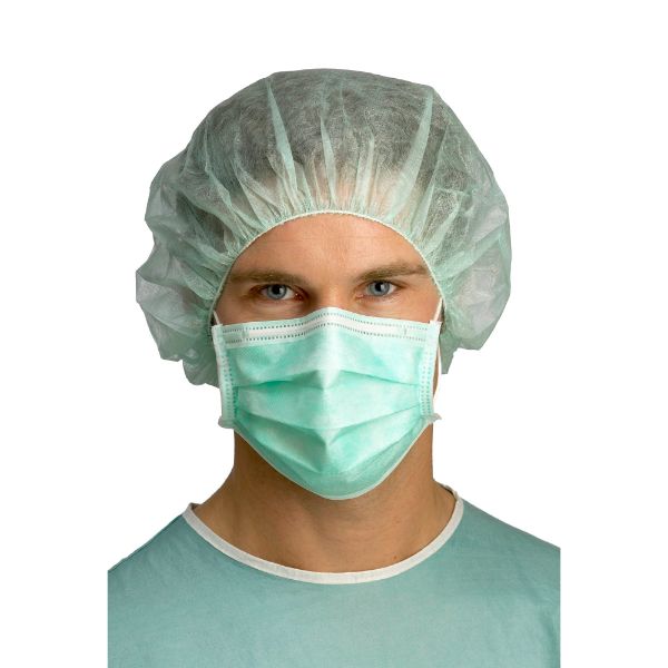 Môlnlycke munnbind m/knyt Type II 658000-02, 60 stk (10 pk = 1 krt) grønn