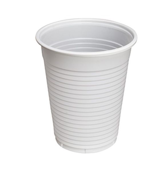 Simplee skyllebeger 180 ml, plast, hvit, 1000 stk, 156597