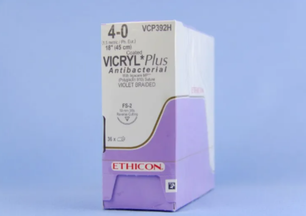 Sutur Vicryl Plus VCP392H 4-0 45 cm FS-2S, 36 stk