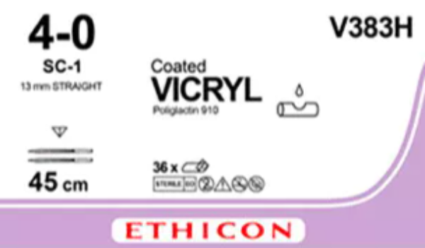 Sutur Vicryl 4-0 2XSC-1 45 cm V383H, 36stk