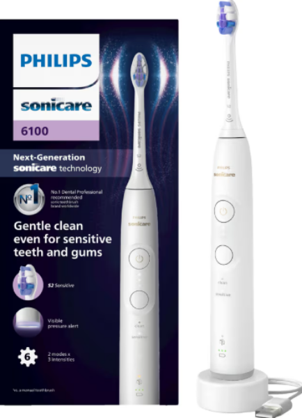 Philips 6100, hvit, 1 stk. Klinikk kjøp, HX7408/01