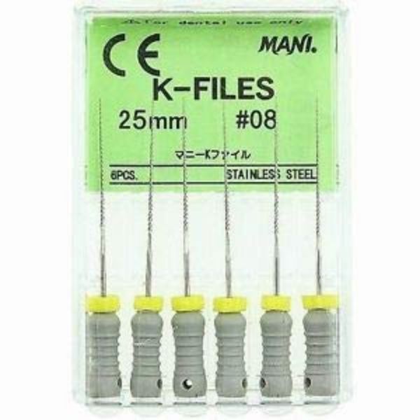 Premium Plus E30 Stainless steal, K-files #08, 25mm, 6 stk, E30K2508