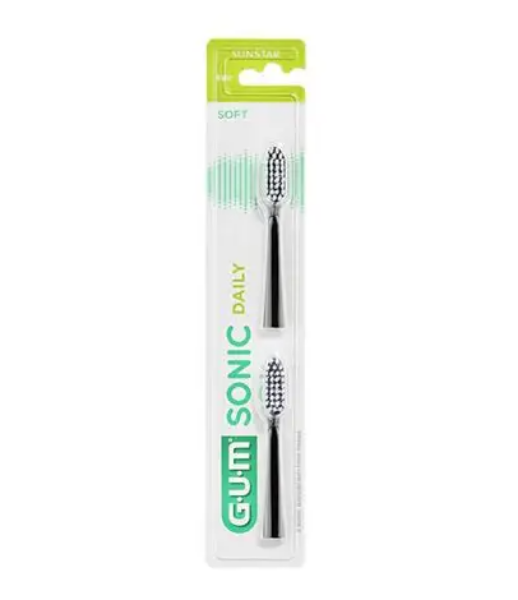 GUM Sonic Daily Toothbrush heads 4110MBK2, 2 stk, Sort