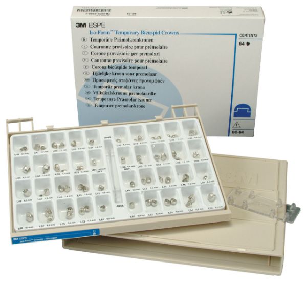 Iso-form kroner intro kit, BC-64, premolar v/h overkjeve, 64 stk.